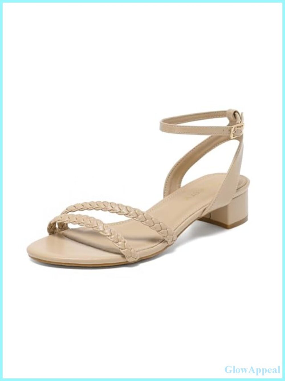 Women's Ankle Strap Open Toe Low Block Heel Dressy Sandals Kitten Heel